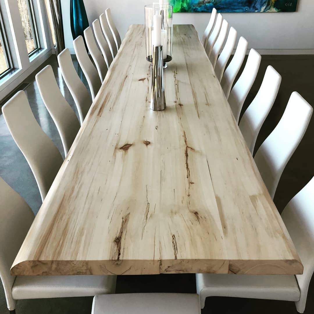 Very large table with natural finish